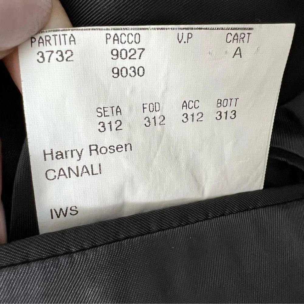 Harry Rosen Italian pure wool black white check plaid preppy jacket blazer IT 50